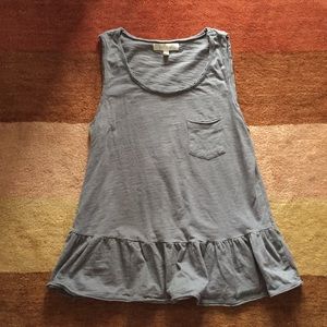 Gray Peplum Tank with Pocket